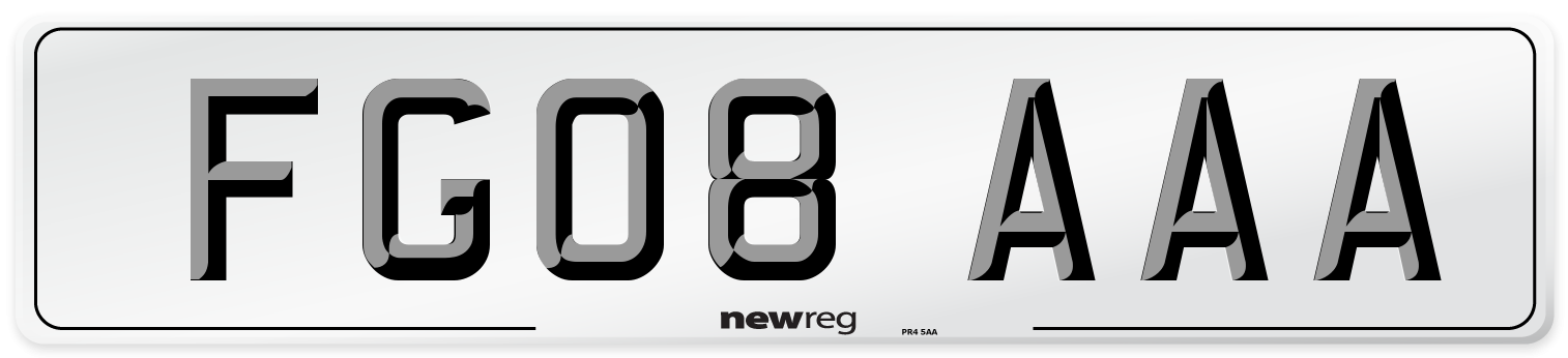 FG08 AAA Number Plate from New Reg